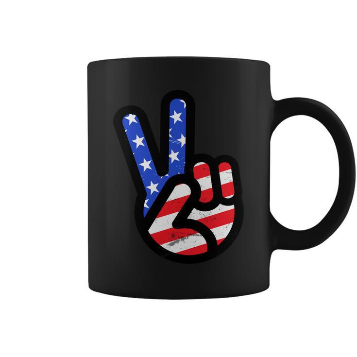 Usa Peace Sign Coffee Mug