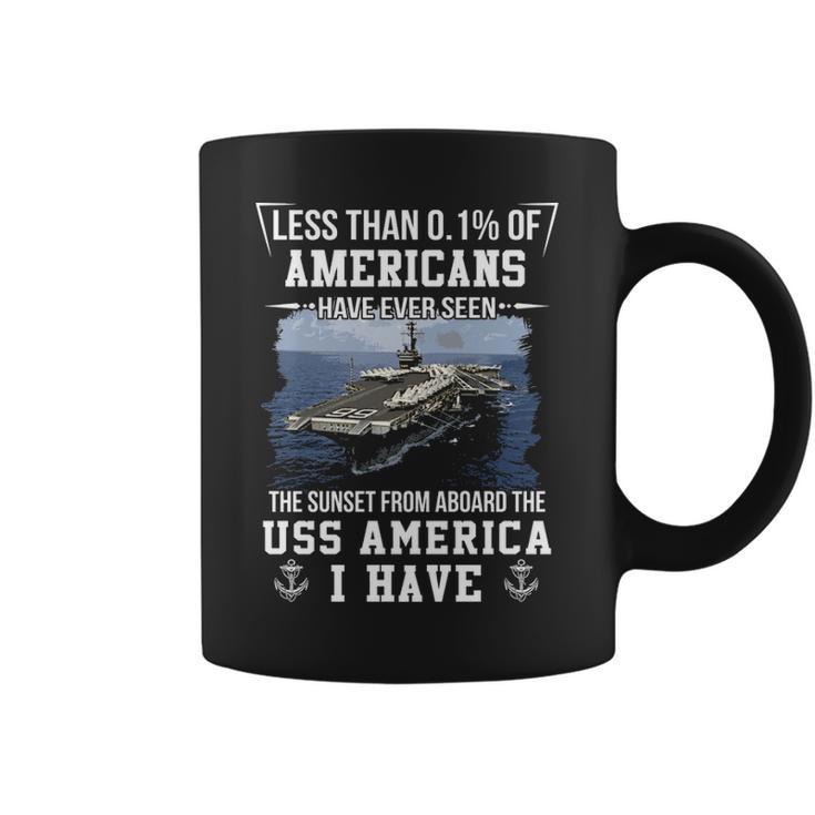 Uss America Cva Cv 66 Sunset Coffee Mug