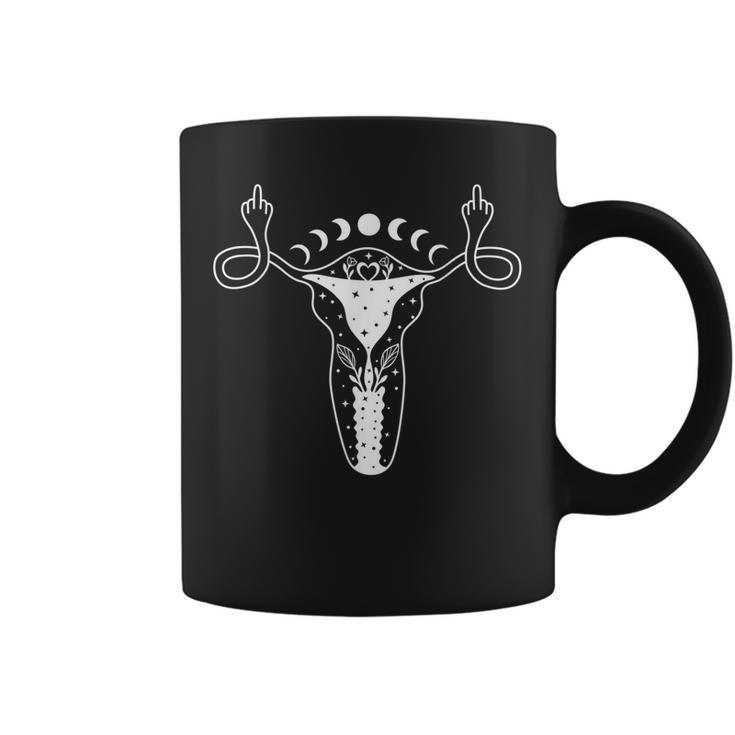Uterus Shows Middle Finger Feminist Pro Choice Womens Rights  Coffee Mug