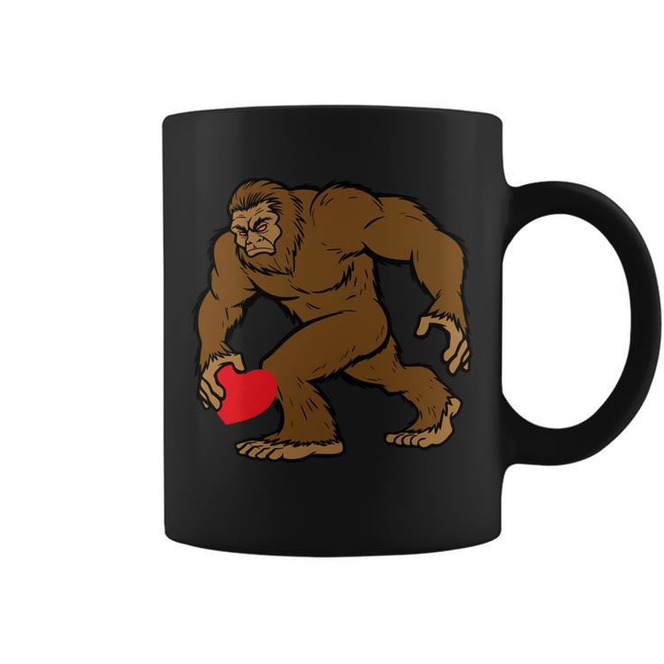 Valentines Day Bigfoot Heart Sasquatch Tshirt Coffee Mug