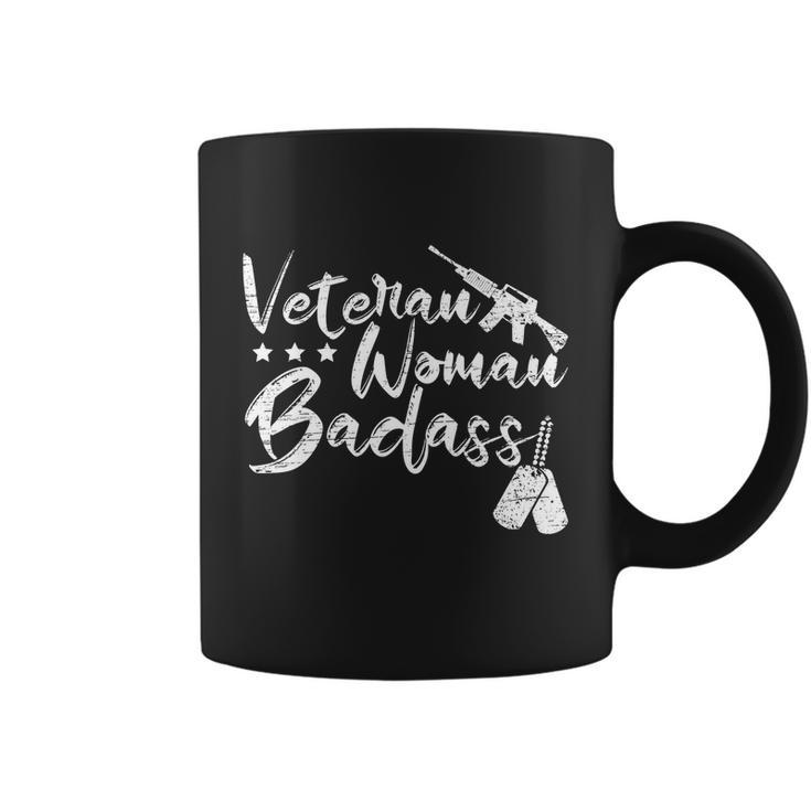 Veteran Woman Badass Made Veteran Memorial Day Gift Coffee Mug