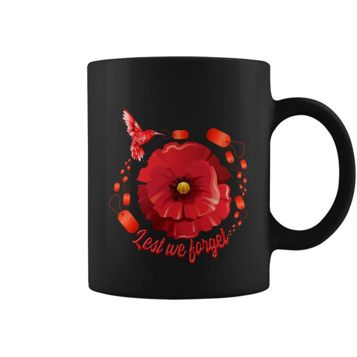 Veterans Day Lest We Forget Red Poppy Flower Usa Memorial Cool Gift Coffee Mug