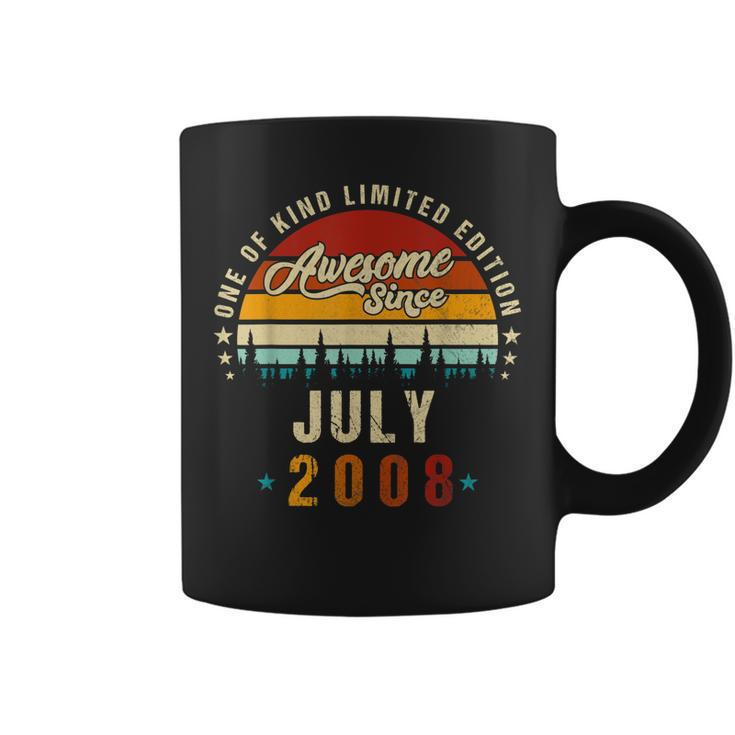Vintage 14Th Birthday Awesome Since July 2008 Epic Legend  Coffee Mug
