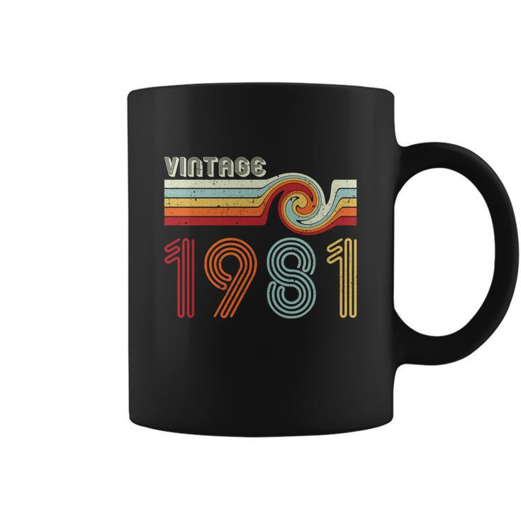Vintage 1981 Retro Birthday Gift Graphic Design Printed Casual Daily Basic Coffee Mug