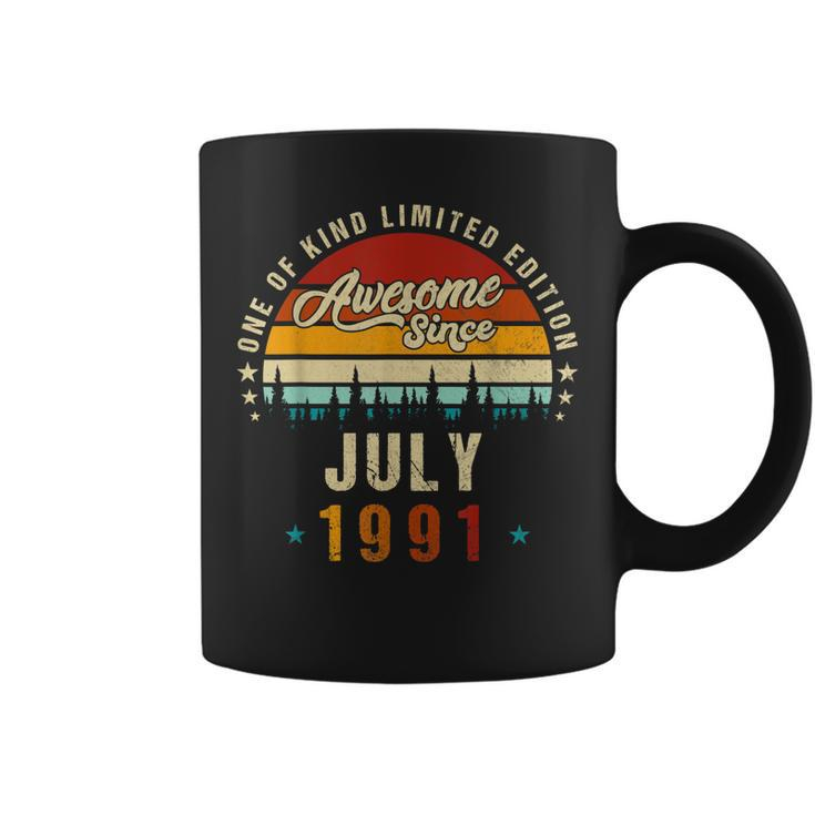Vintage 31Th Birthday Awesome Since July 1991 Epic Legend  Coffee Mug