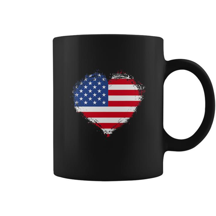 Vintage 4Th Of July Fourth Usa Patriotic Heart Coffee Mug
