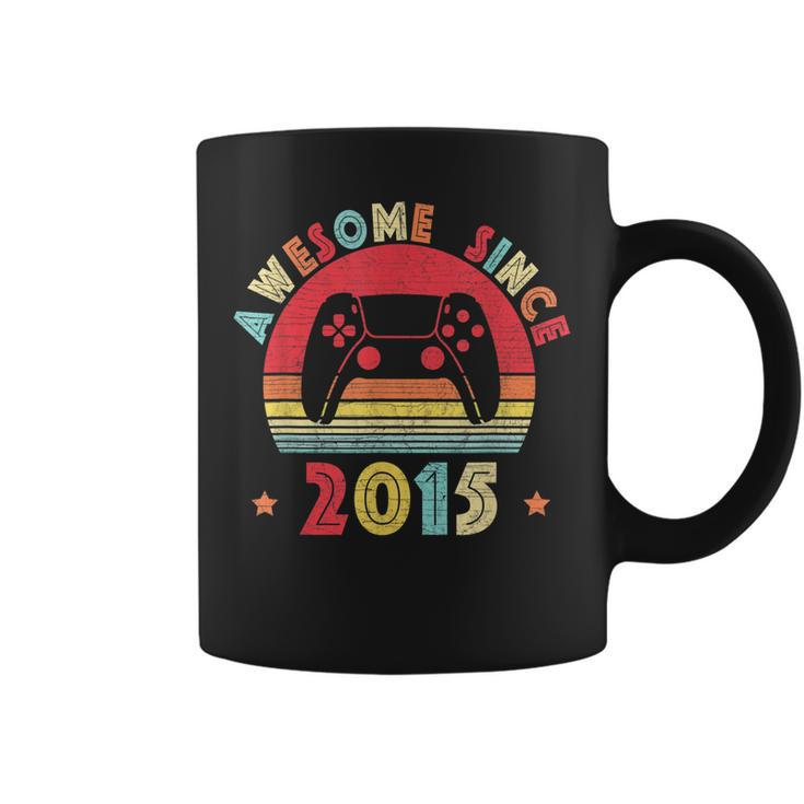 Vintage 7Th Birthday Awesome Since 2015 Retro Gamer Lover  Coffee Mug