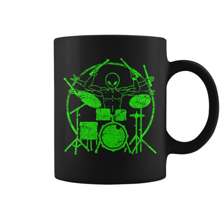 Vintage Alien Drummer Coffee Mug