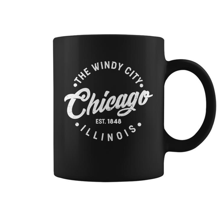 Vintage Chicago The Windy City Illinois Est  Coffee Mug