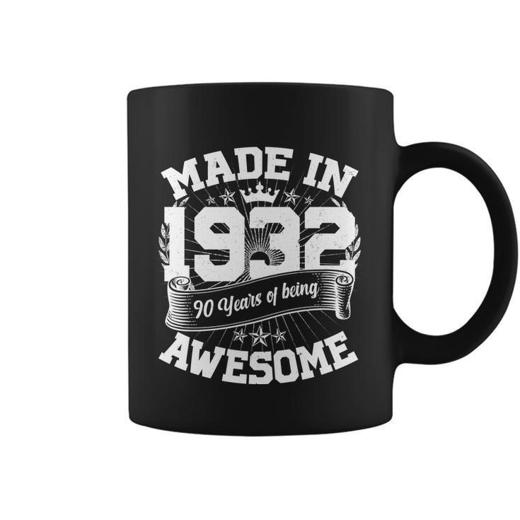 Vintage Crown Made In 1932 90 Years Of Being Awesome 90Th Birthday Coffee Mug