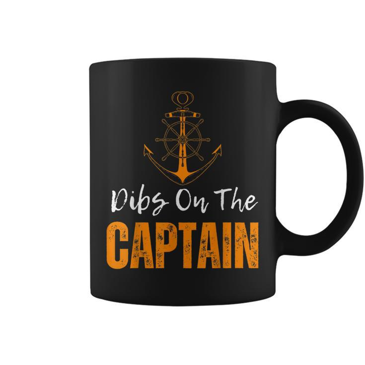 Vintage Dibs On The Captain Funny Captain Wife Quote  Coffee Mug