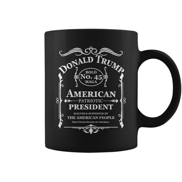 Vintage Donald Trump No 45 Bold Maga Whisky Label Coffee Mug