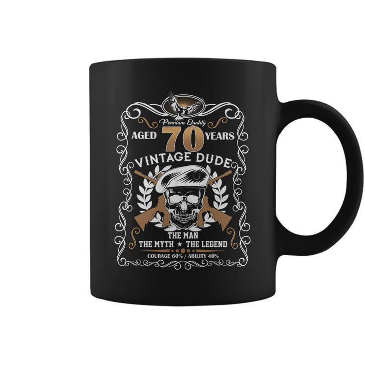 Vintage Dude Aged 70 Years Man Myth Legend 70Th Birthday Coffee Mug
