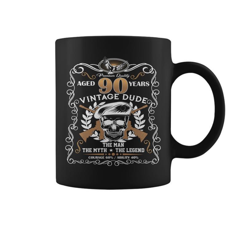 Vintage Dude Aged 90 Years Man Myth Legend 90Th Birthday Coffee Mug