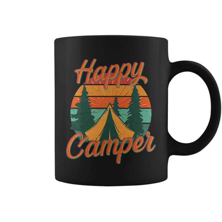 Vintage Happy Camper Emblem Coffee Mug