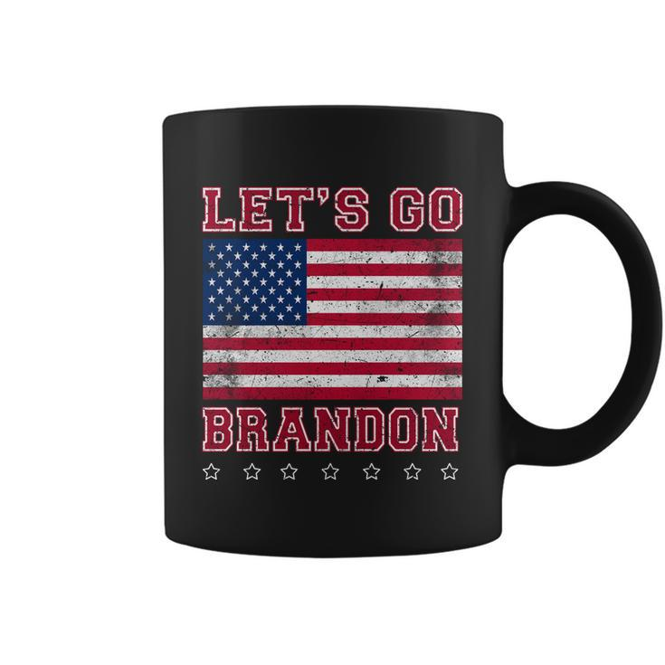 Vintage Lets Go Brandon American Flag Tshirt Coffee Mug