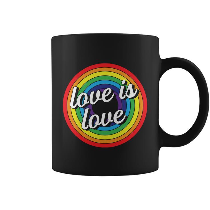 Vintage Love Is Love Rainbow Pride Month Coffee Mug