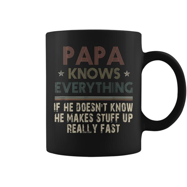 Vintage Papa Know Everything Gift For Fathers Day  Coffee Mug