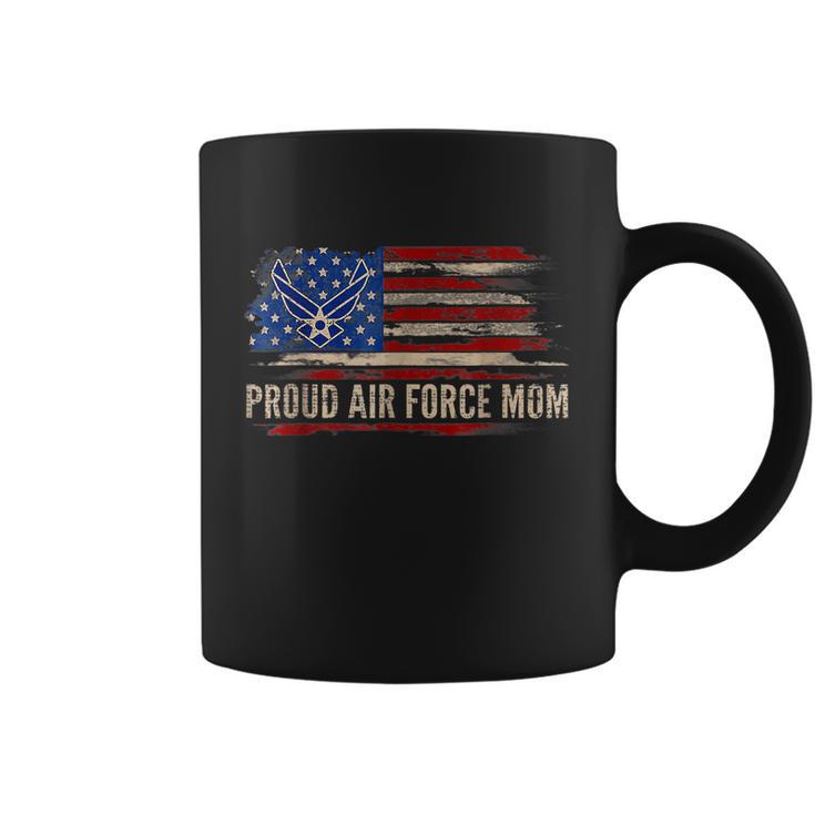 Vintage Proud Air Force Mom American Flag Veteran Gift Coffee Mug