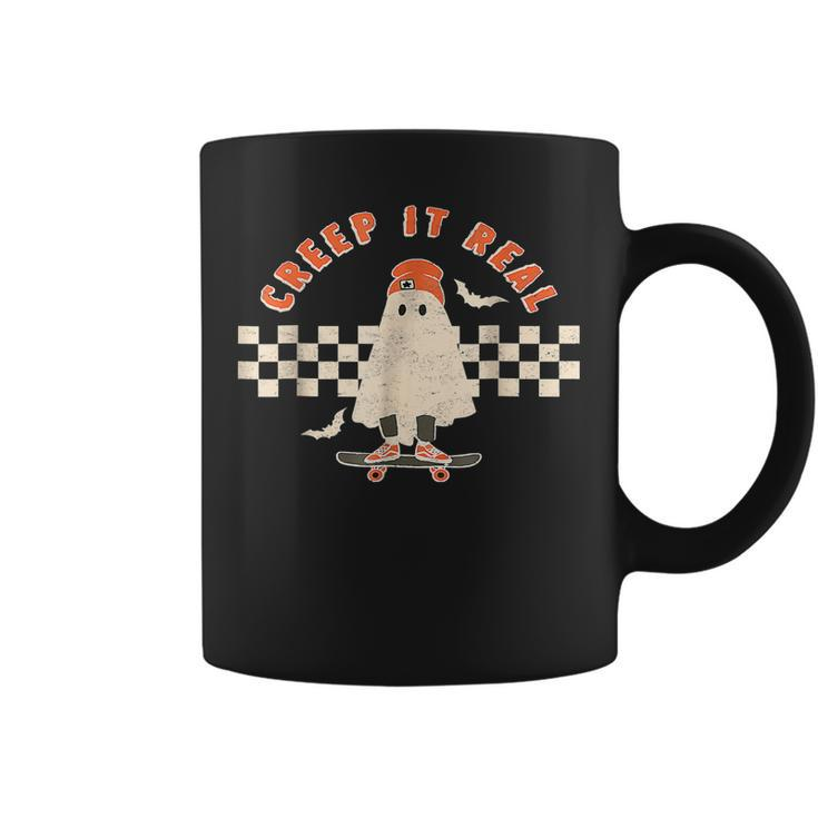 Vintage Retro Halloween Creep It Real Ghost Boy Fall Season Coffee Mug