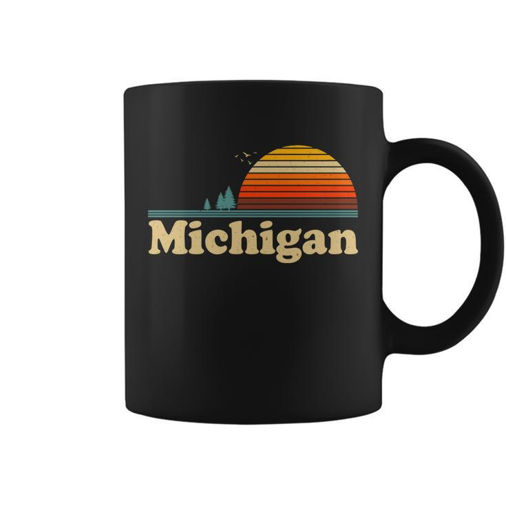Vintage Retro Michigan Sunset Logo Tshirt Coffee Mug