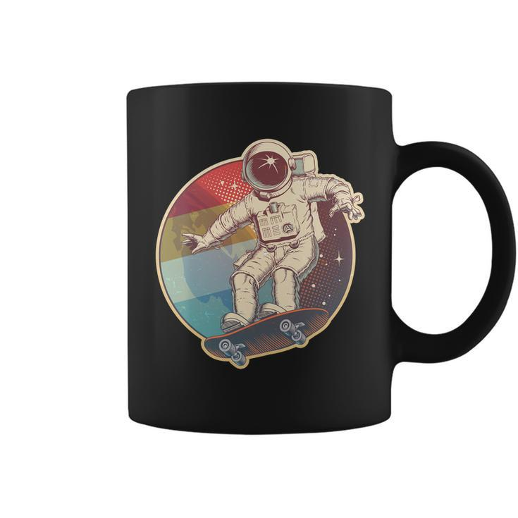 Vintage Retro Skateboarding Astronaut Coffee Mug