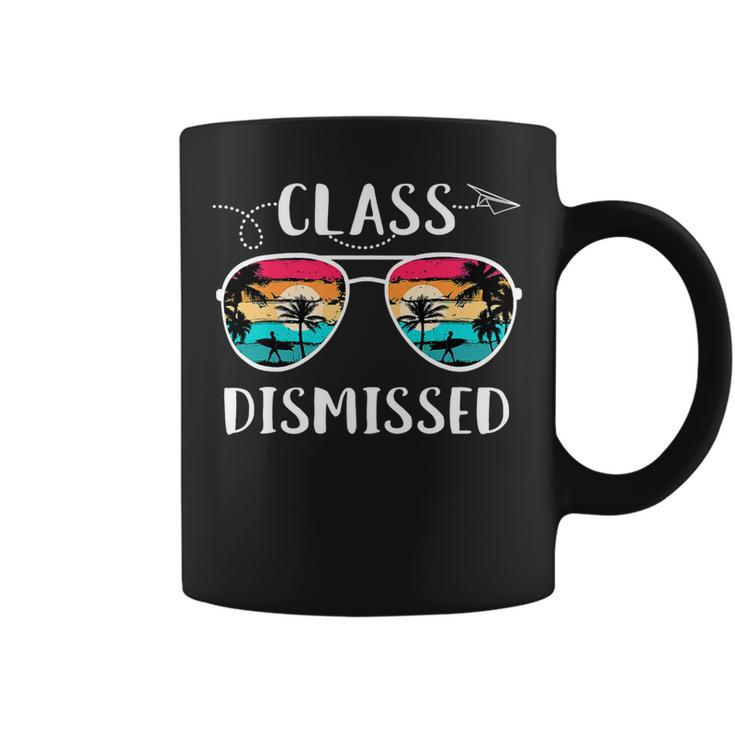 Vintage Teacher Class Dismissed Sunglasses Sunset Surfing V2 Coffee Mug
