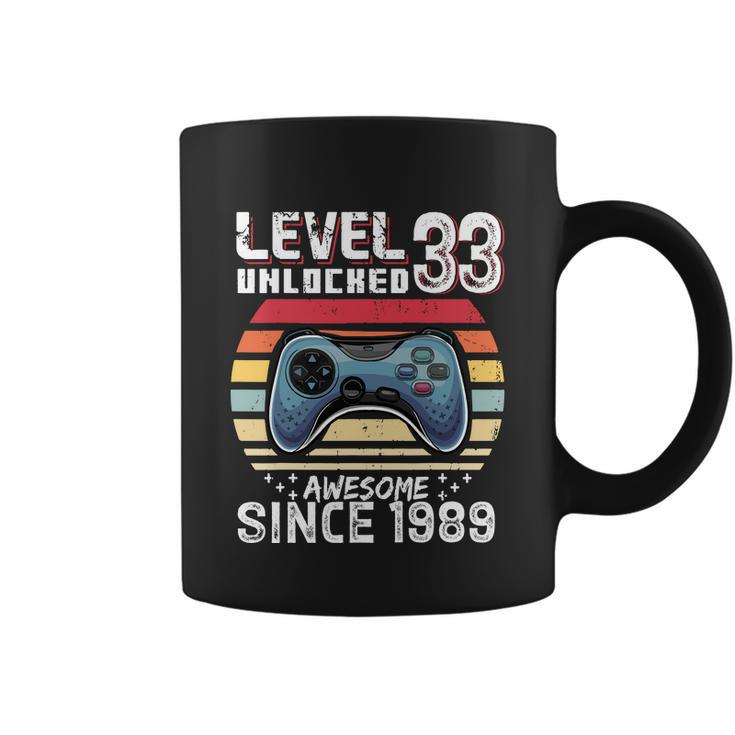 Vintage Video Gamer Birthday Level 33 Unlocked 33Rd Birthday Coffee Mug