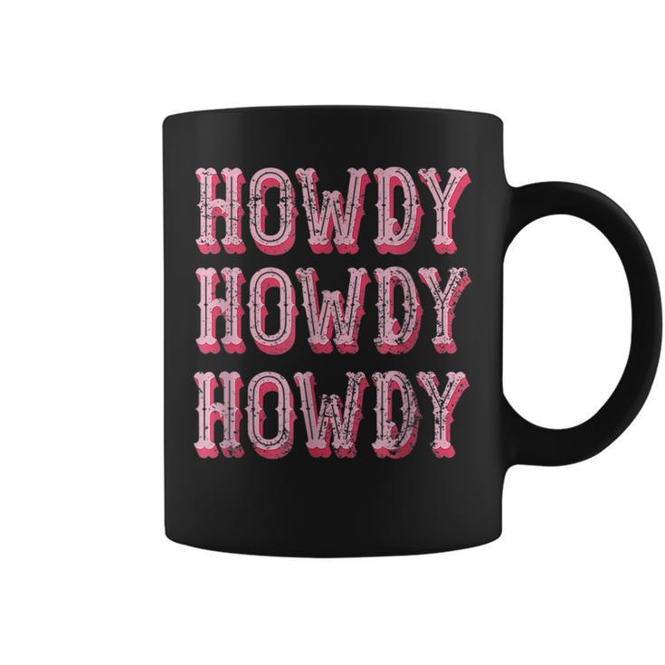 Vintage White Howdy Rodeo Western Country Southern Cowgirl  V3 Coffee Mug