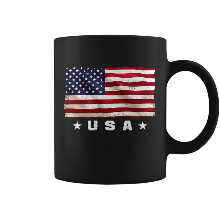 Vintage Worn Usa Flag Tshirt Coffee Mug