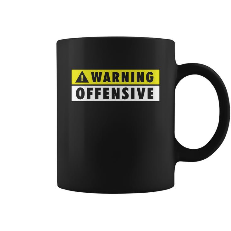 Warning Offensive Mens Funny Tshirt Coffee Mug