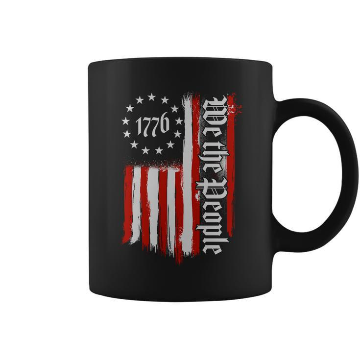 We The People 1776 Distressed Usa American Flag Tshirt Coffee Mug