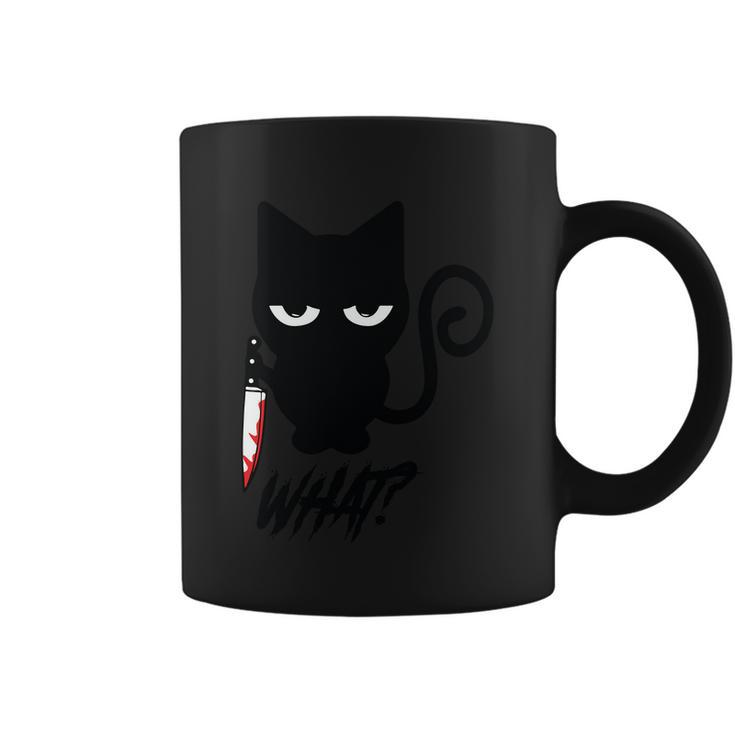 What Black Cat With Knife Halloween Quote Coffee Mug