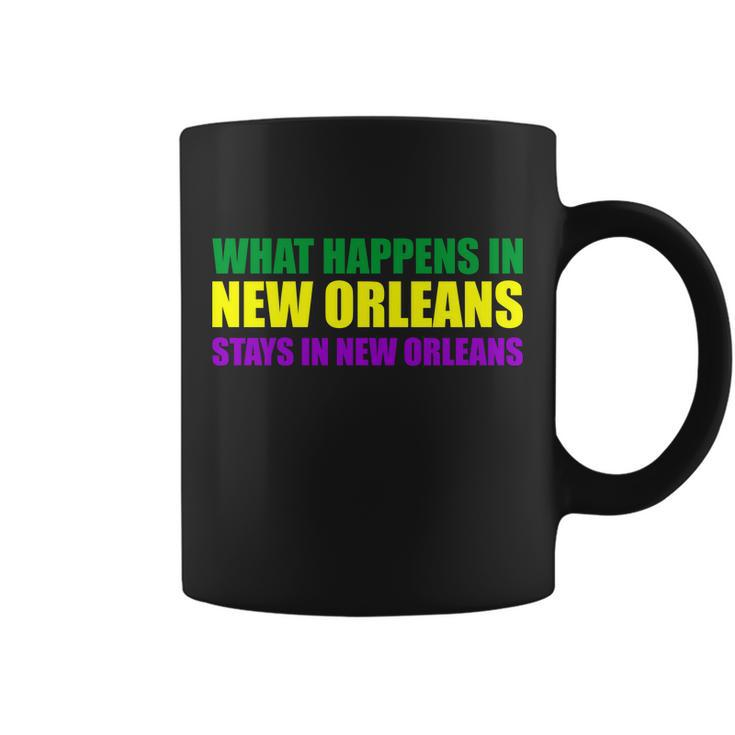 What Happens In New Orleans Stays In New Orleans Mardi Gras T-Shirt Graphic Design Printed Casual Daily Basic Coffee Mug