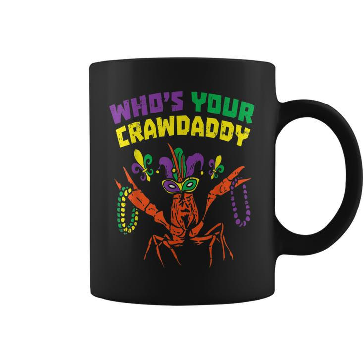 Whos Your Crawdaddy Crawfish Jester Beads Funny Mardi Gras Coffee Mug