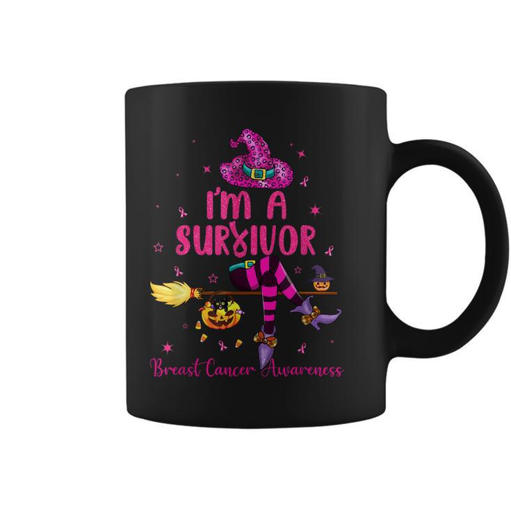 Witch I’M Survivor Breast Cancer Pink Ribbon Halloween Women  Coffee Mug