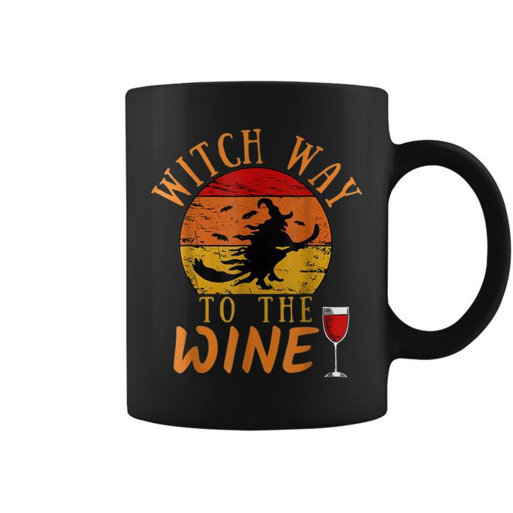 Witch Way To The Wine Funny Halloween Party Wine Witch Lover  Coffee Mug
