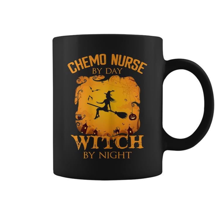 Womens Chemo Nurse By Day Witch By Night Funny Halloween Costume  Coffee Mug