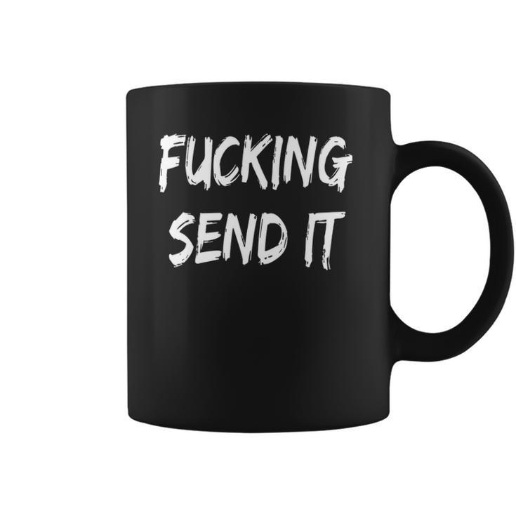 Womens Fucking Send It Snowmobile Fan Gift  Coffee Mug