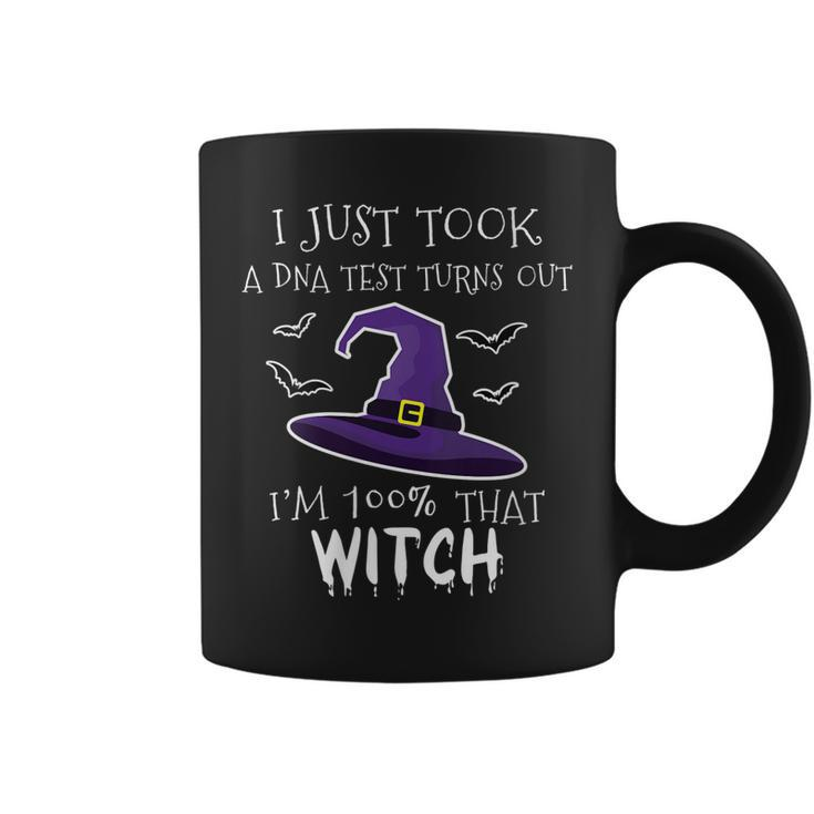 Womens I Just Took A Dna Test  Womens Halloween Witch   Coffee Mug