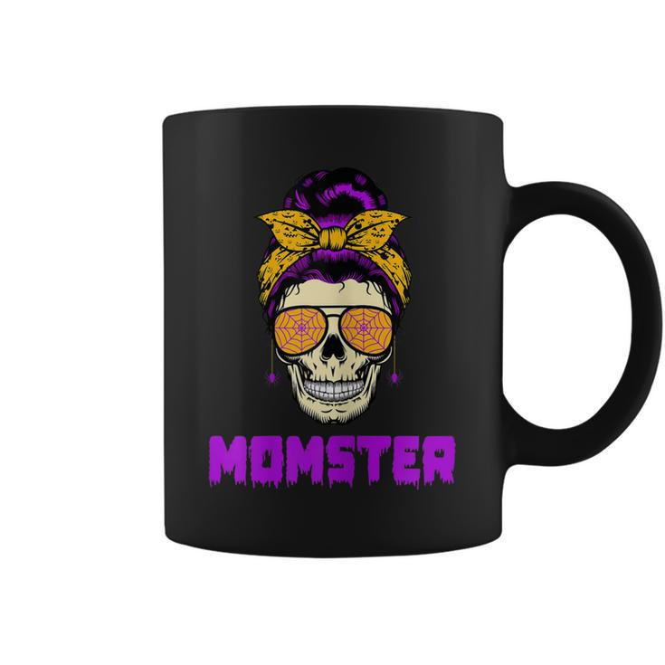 Womens Messy Bun Halloween Costume Monster Mom Momster  Coffee Mug