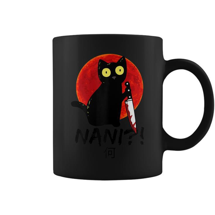 Womens Nani What Red Moon Black Cat Omae Wa Meme Kitten Gift  V2 Coffee Mug