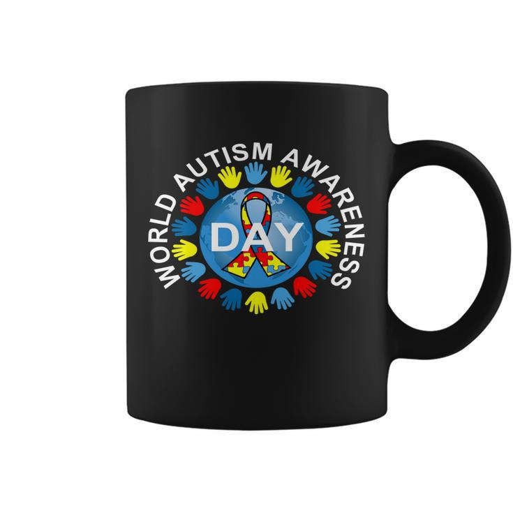 World Autism Awareness Day Earth Puzzle Ribbon Tshirt Coffee Mug