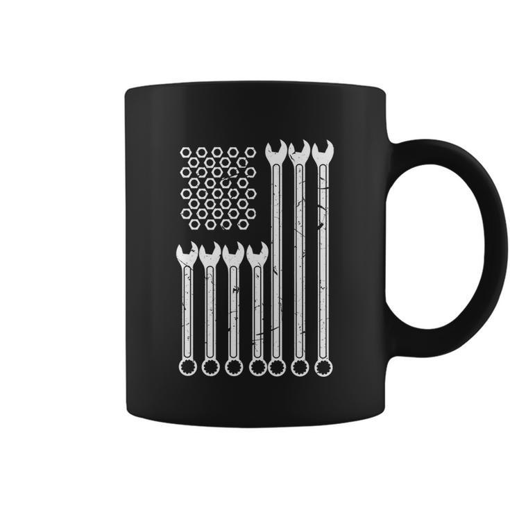 Wrench And Bolt Repairman Cool Patriotic Usa Flag Cool Gift Coffee Mug