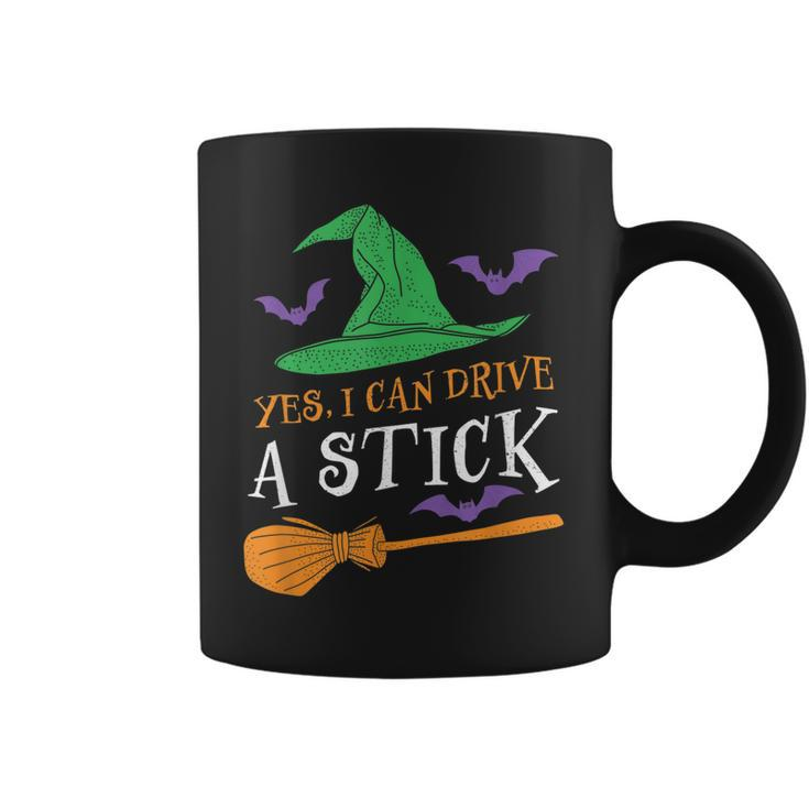 Yes I Can Drive A Stick Funny Witch Halloween  Coffee Mug
