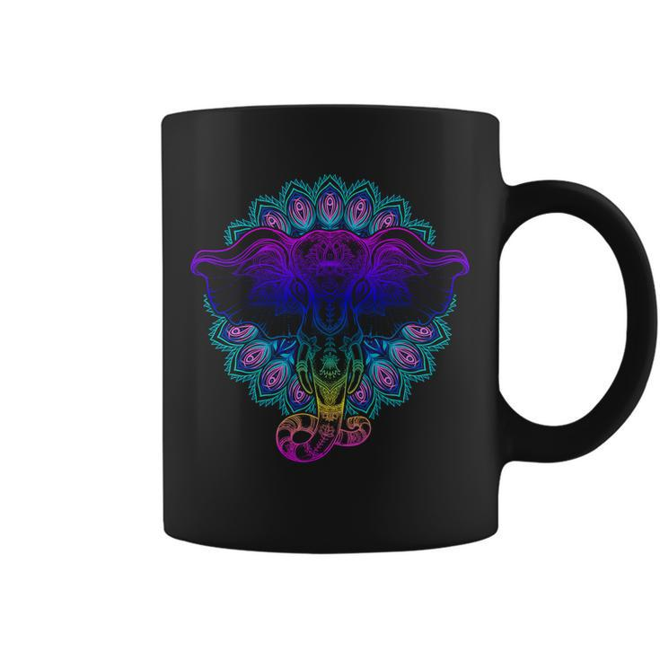 Yoga Elephant Aesthetic Ornate Stylized Coffee Mug