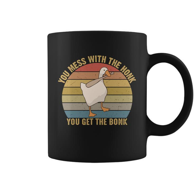 You Mess With The Honk You Get The Bonk Funny Retro Vintage Goose Tshirt Coffee Mug