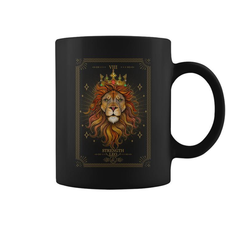 Zodiac Leo Lion Tarot Card Viii Strength Coffee Mug