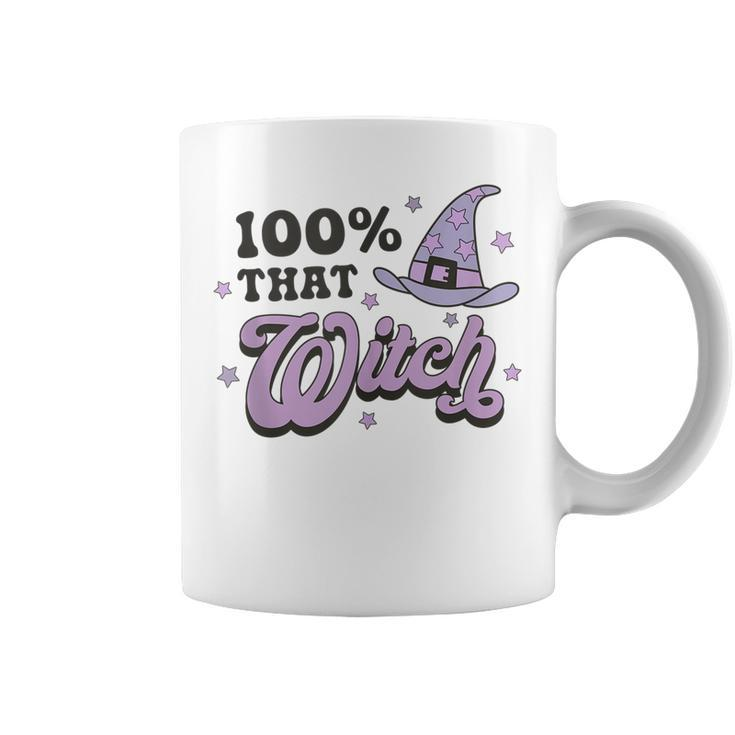 100 That Witch Witchy Woman Witch Vibes Funny Halloween  Coffee Mug