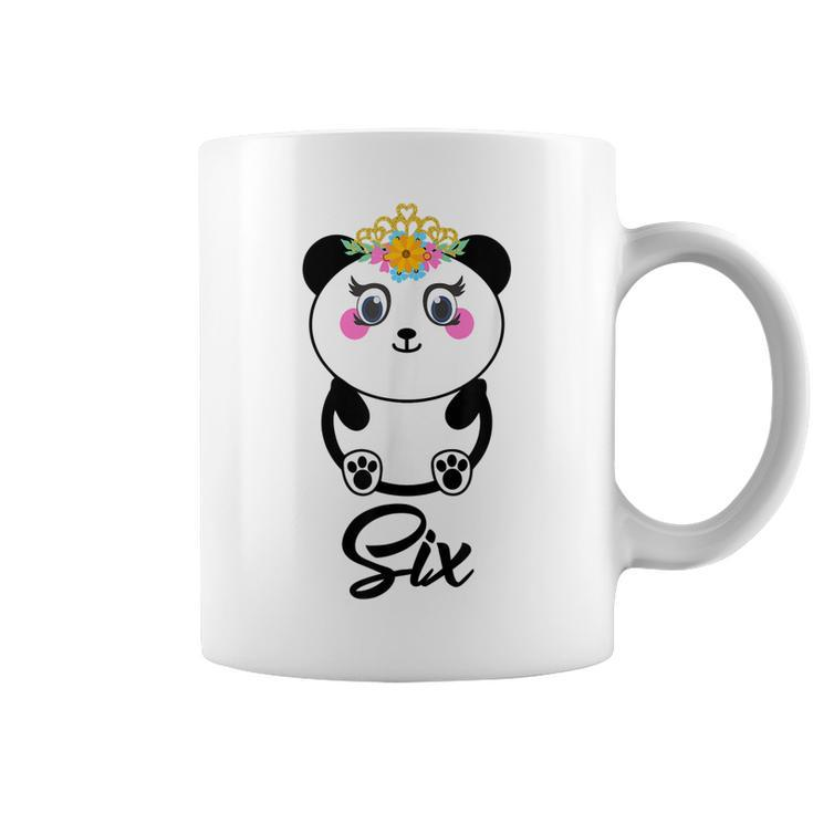 6 Year Old Gifts Cute Panda Birthday Girl 6Th Birthday Funny  Coffee Mug